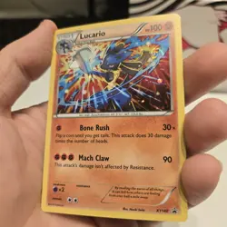Lucario Pokemon XY140 Black Star Promo, with Fist HD Swirl, XY Era! - Image 1