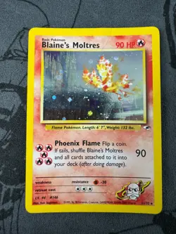 Pokemon Gym Challenge Blaine's Moltres 1/132 Holo - Unlimited - WOTC - MP - Crea - Image 3