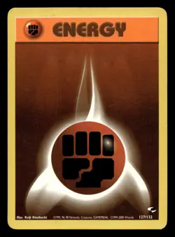Fighting Energy 127/132 Gym Heroes WOTC Pokemon MP - Image 1