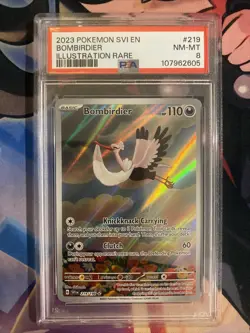 Pokemon TCG Bombirdier Scarlet & Violet 219/198 Holo Illustration Rare PSA 8 - Image 1