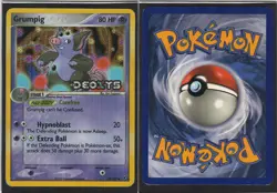 Grumpig 32/107 Uncommon Deoxys Pokemon Reverse Holo Stamped HP - Image 3
