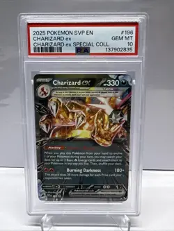 2025 POKEMON SVP EN-SV BLACK STAR PROMO #196 CHARIZARD EX PSA 10 - Image 1