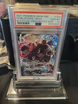 PSA 10 GEM MINT Blastoise VMAX #SWSH103 - 2021 Pokemon Battle Box Promo - Image 1