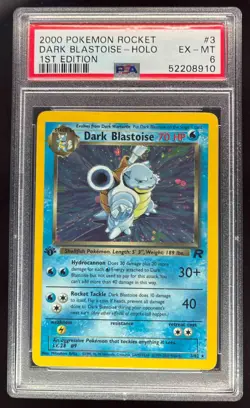 2000 Pokemon Team Rocket First Edition #3/82 Dark Blastoise Holo PSA 6 - Image 1