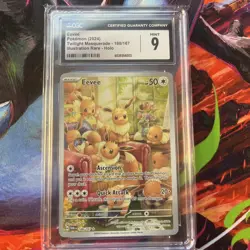 Pokemon Eevee 2024 Twilight Masquerade 188/167 Illustration Rare CGC Graded 9 - Image 1