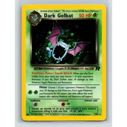 Dark Golbat 7/82 Holo SWIRL Pokemon Team Rocket Unlimited Holo Rare - Image 1