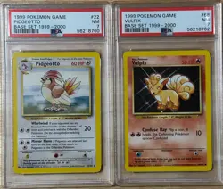 Pokemon Base Set 1999-2000 4th Print Lot of 2 Vulpix and Pidgeotto PSA 7 - Image 1
