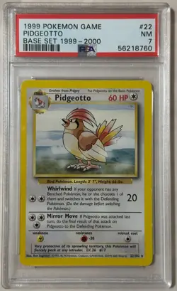 Pokemon Base Set 1999-2000 4th Print Lot of 2 Vulpix and Pidgeotto PSA 7 - Image 2