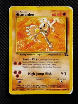 (HP) Hitmonlee 22/62 1999 Fossil Non Holo Rare Pokemon Card - Image 1