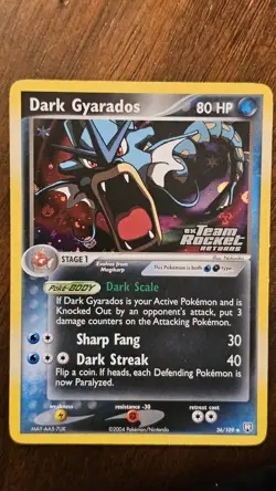 Pokemon TCG Dark Gyarados 36/109 Team Rocket Returns Reverse Holo. - Image 1