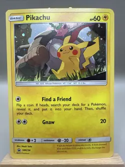 Pokemon TCG Sun & Moon Pikachu SM234 Black Star Promo Cosmos Holo NM! - Image 1