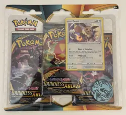 Pokemon TCG Sword & Shield Darkness Ablaze Eevee 3-Pack Blister - NEW/SEALED 820650807169 - Image 1