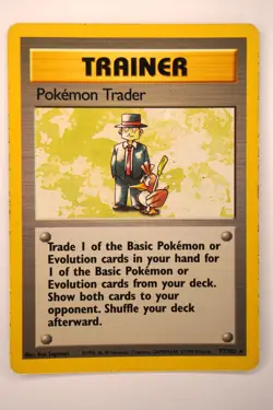 Pokemon TCG Pokemon Trader Base Set 77/102 Shadowless Rare Trainer Card LP - Image 1