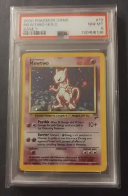 POKEMON TCG 2000 BASE SET 2 MEWTWO HOLO PSA 8 NEAR MINT - MINT - 10/130 - Image 3