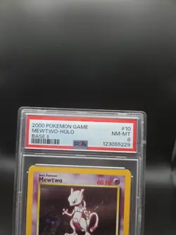 POKEMON TCG 2000 BASE SET 2 MEWTWO HOLO PSA 8 NEAR MINT - MINT - 10/130 - Image 2