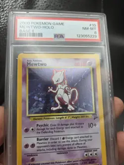 POKEMON TCG 2000 BASE SET 2 MEWTWO HOLO PSA 8 NEAR MINT - MINT - 10/130 - Image 5