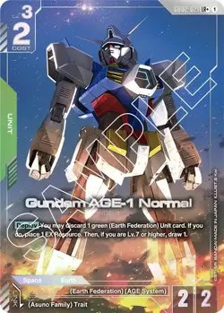 Gundam AGE-1 Normal (LR+) GD02-021 English LR+ Dual Impact Gundam Card Game - Image 1