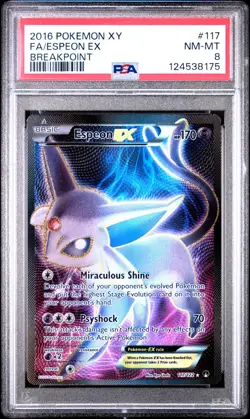 Pokemon TCG Espeon-EX Breakpoint 117/122 Holo Full Art Ultra Rare PSA 8 - Image 1
