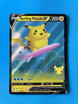 Surfing Pikachu V 008/025 - Celebrations - Holo Pokemon Card Near Mint (NM) - Image 1