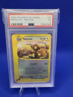 2003 Pokemon Skyridge Raticate Reverse Foil #89 PSA 5 - Image 1