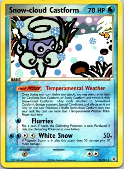 Snow-cloud Castform Rare Hidden Legends 25/101 MP Pokemon TCG - Image 1