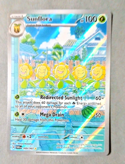 Pokemon TCG, Sunflora 169/167 Sv06 Twilight Masquerade Illustration Rare Mint/NM - Image 2