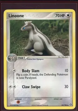 Linoone Non-Holo Uncommon Ex/LP 34/106 EX Emerald Yuka Morii Pokemon - Image 3