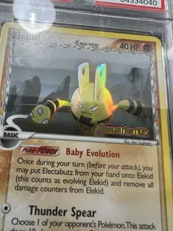 PSA 9 MINT 2006 Pokemon EX Dragon Frontiers Elekid Reverse Holo #48 48/101 - Image 3