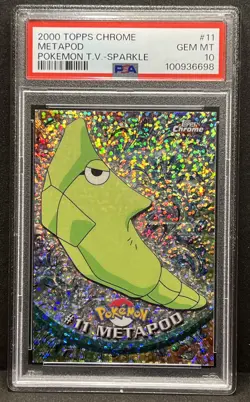 SPARKLE Metapod #11 PSA 10 GEM MINT 2000 Topps Chrome Pokemon TV - Image 1