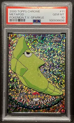 SPARKLE Metapod #11 PSA 10 GEM MINT 2000 Topps Chrome Pokemon TV - Image 2