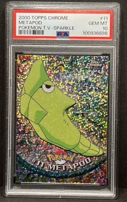 SPARKLE Metapod #11 PSA 10 GEM MINT 2000 Topps Chrome Pokemon TV - Image 3