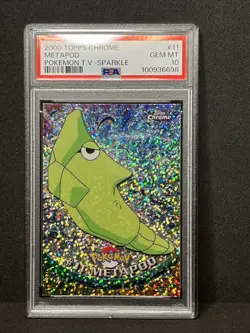 SPARKLE Metapod #11 PSA 10 GEM MINT 2000 Topps Chrome Pokemon TV - Image 4