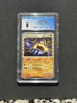 2010 Pokemon HGSS Triumphant Machamp 95 Blue Label CGC 8 - Image 1