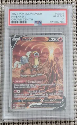 Lot 2: Pokemon SWSH FA/Entei V #GG36 Crown Zenith & DESTINED RIVALS #202 PSA 10 - Image 2