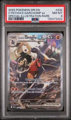 🔥 2025 POKEMON DRI EN-DESTINED RIVALS #232 CYNTHIA'S GARCHOMP EX PSA 8 🔥 - Image 1