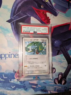 2005 Pokemon Japanese Promo _'s Rayquaza Holo 3rd Season Sub 021/PLAY PSA 10 - Image 1