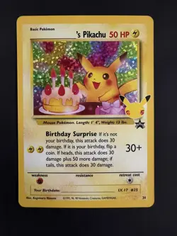 Birthday Pikachu Promo Holo 24 Celebrations Classic Collection Pokemon 2021 NM - Image 1