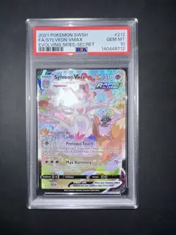 PSA 10 Sylveon Vmax 212/203 Evolving Skies Secret Rare Pokemon TCG Gem Mint - Image 1