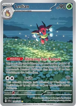 Ledian 144/142 - SV07: Stellar Crown (SCR) Illustration Rare Pokemon TCG NM - Image 1