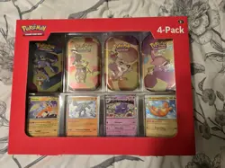 Pokemon TCG Scarlet and Violet 151 Mini Tins 4 Pack Factory Sealed - Image 1