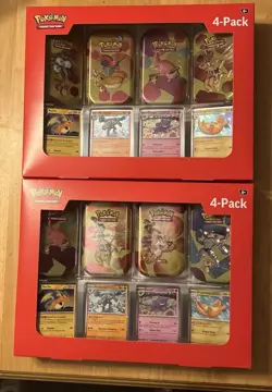 NEW Rare Pokemon TCG Scarlet and Violet Mini Tins 151 4 Pack Cans. (X2) - Image 1