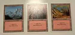 Magic The Gathering MTG 1994 Revised Complete Mountain Set 3 Basic Land - Image 1