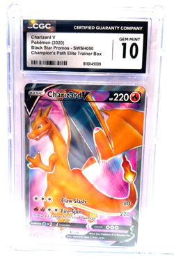 2020 POKEMON GEM MINT CHARIZARD V # SWSH050 HOLO GRADE 10 AWESOME ! - Image 1