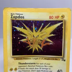 Zapdos 30/62 WOTC Fossil Holo Pokemon Card - Image 2