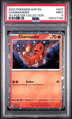 PSA 9 MINT Bulbasuar/Squirtle/Charmander Pokemon 151 Poster Sequential Set - Image 4