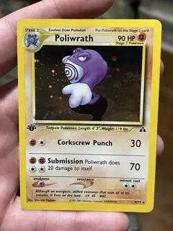 2001 Pokemon TCG Poliwrath 9/75 Neo Discovery 1st Edition Rare Holo - Image 1