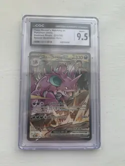 Pokemon TCG Team Rocket's Nidoking EX Sir 233/182 Destined Rivals CGC MINT + 9.5 - Image 1