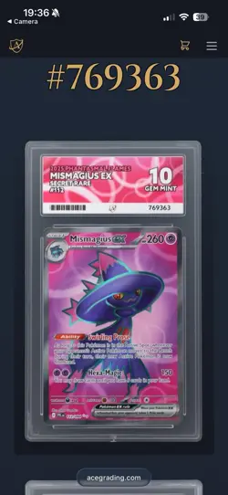Pokemon TCG Mismagius EX 112/094 SR Ace 10 English Phantasmal Flames - Image 1