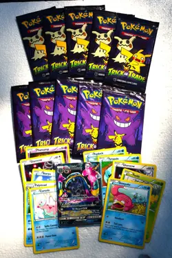 Pokemon 10 Trick or Trade sealed packs, 10 bonus cards + Alolan Muk GX 84/147 - Image 2