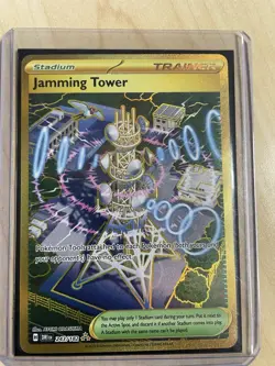 Pokemon TCG Jamming Tower Gold Secret Rare Card 243/182, Destined Rivals Series - Image 4